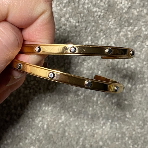 Michael Kors Heritage Astor Studded Cuff Bracelet Rose Gold and Silver Tone - Picture 2 of 8